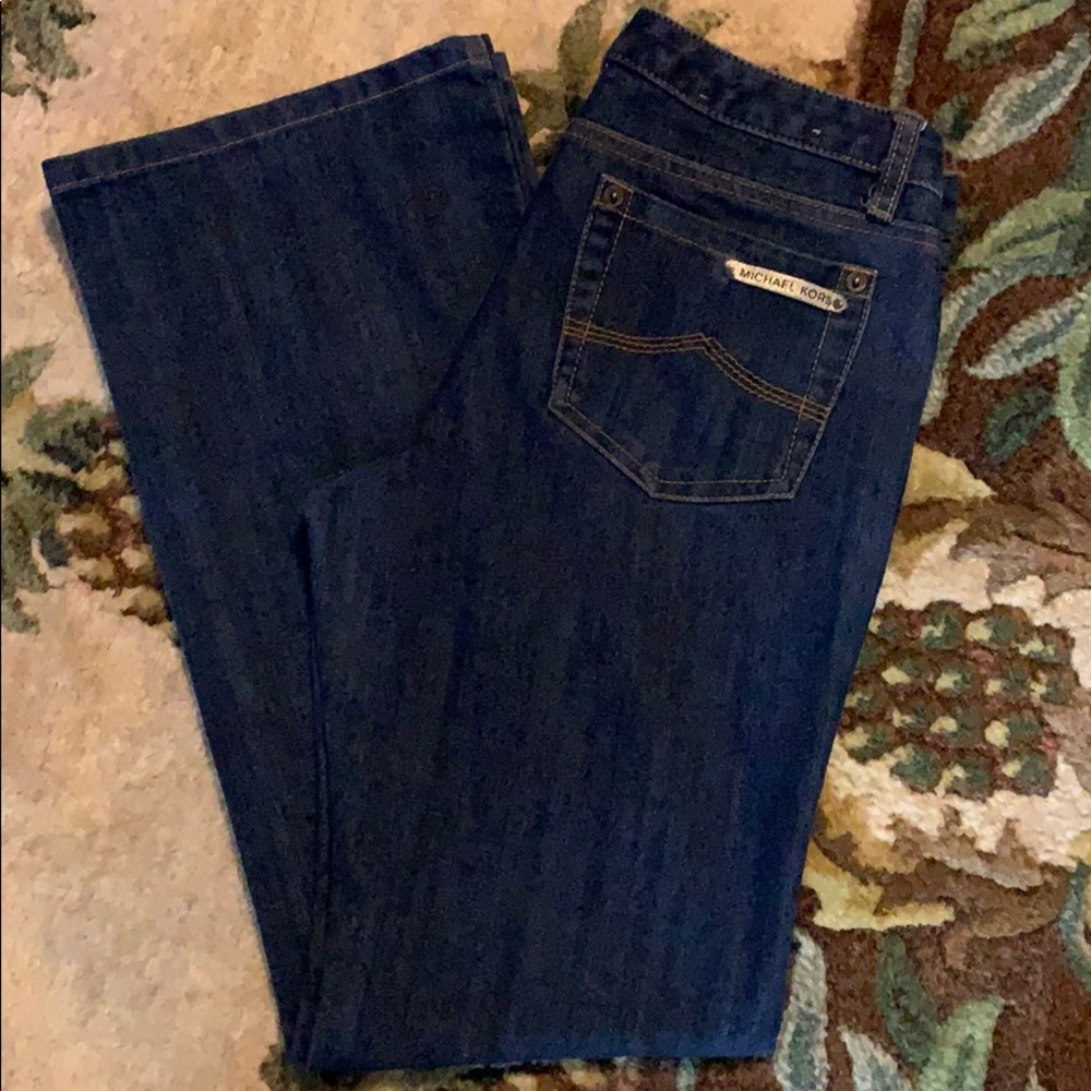 Michael Kors Petite Wide Leg Denim Cropped Jeans